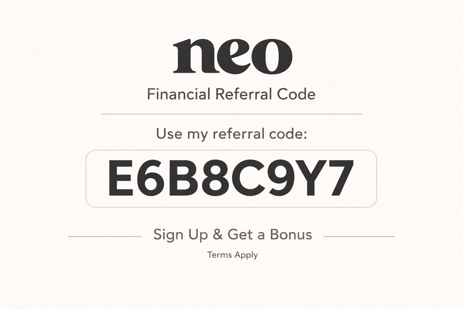 Neo Financial Referral Code